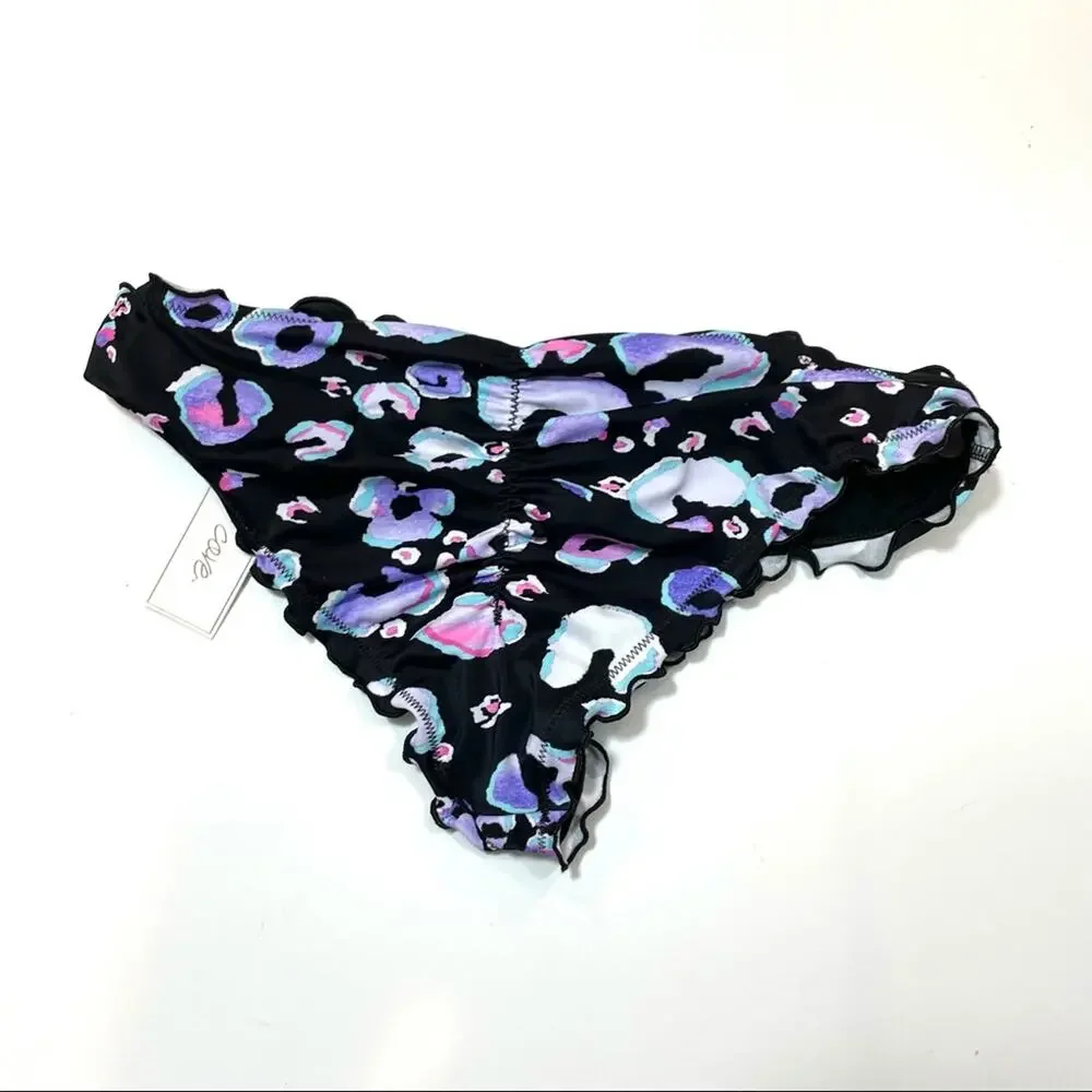 Salt+Cove Leopard print ruched bikini swim bottom